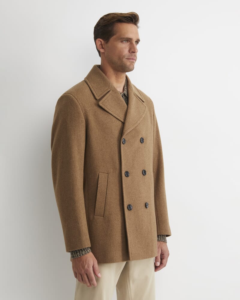 Phillip Wool Blend Peacoat in CAMEL