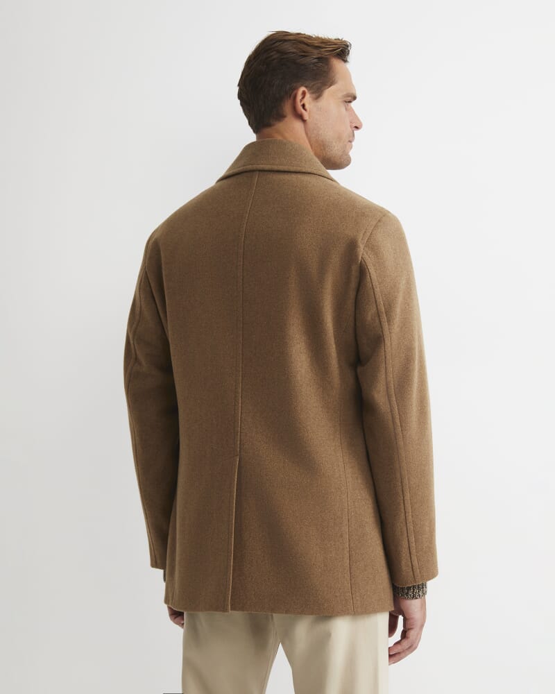 Phillip Wool Blend Peacoat in CAMEL