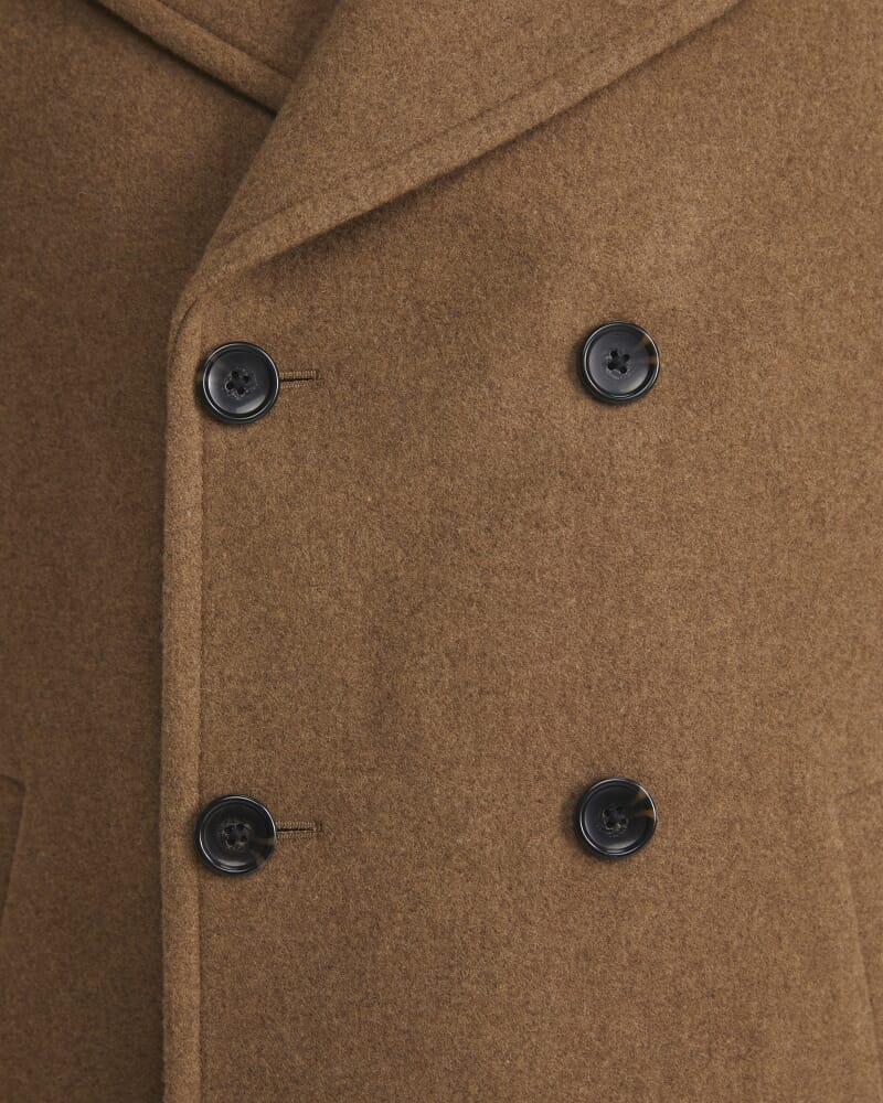 Phillip Wool Blend Peacoat in CAMEL