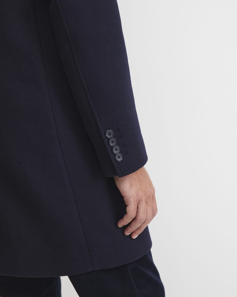 Micah Wool Blend Coat in NAVY