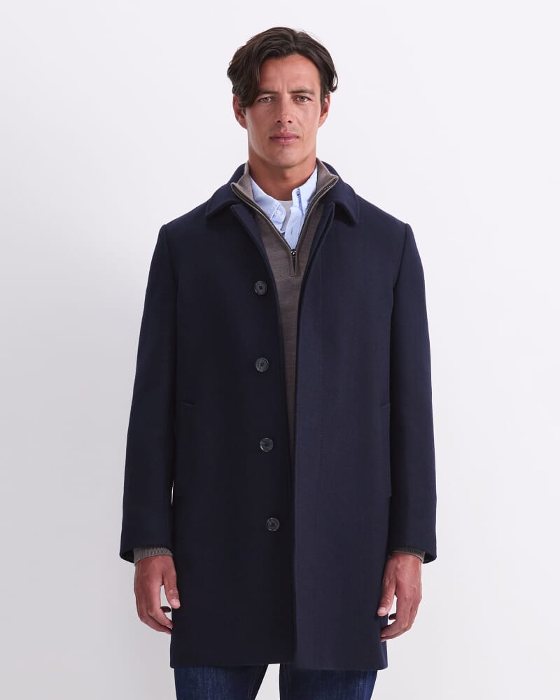 Micah Double Faced Coat in NAVY