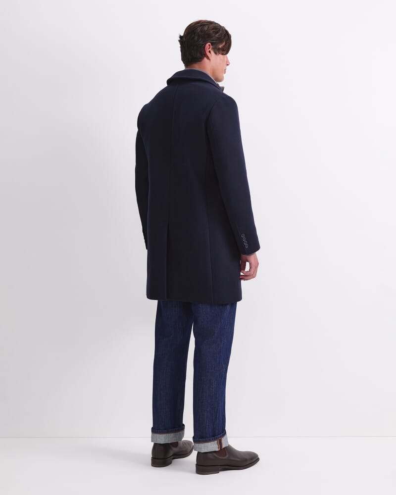 Micah Double Faced Coat in NAVY