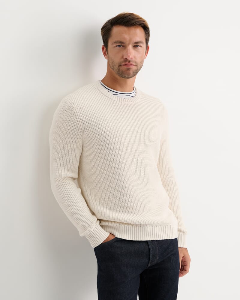 Finn Rib Crew Neck Knit in MILK