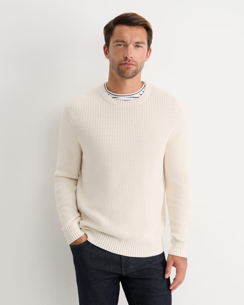 Finn Rib Crew Neck Knit in MILK