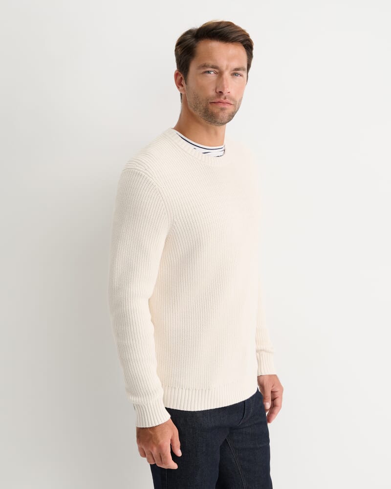 Finn Rib Crew Neck Knit in MILK