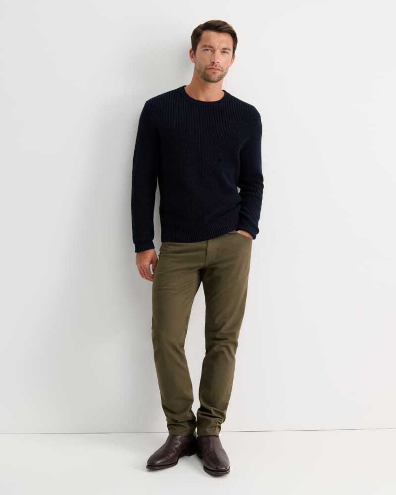 Finn Rib Crew Neck Knit in NAVY