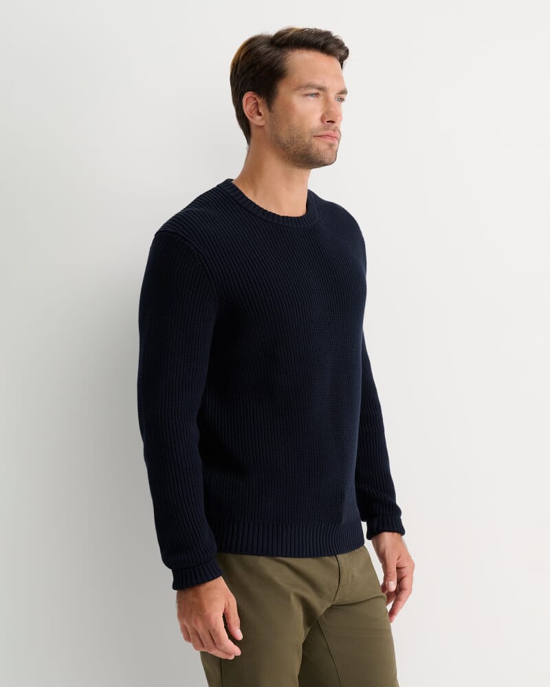 Finn Rib Crew Neck Knit in NAVY