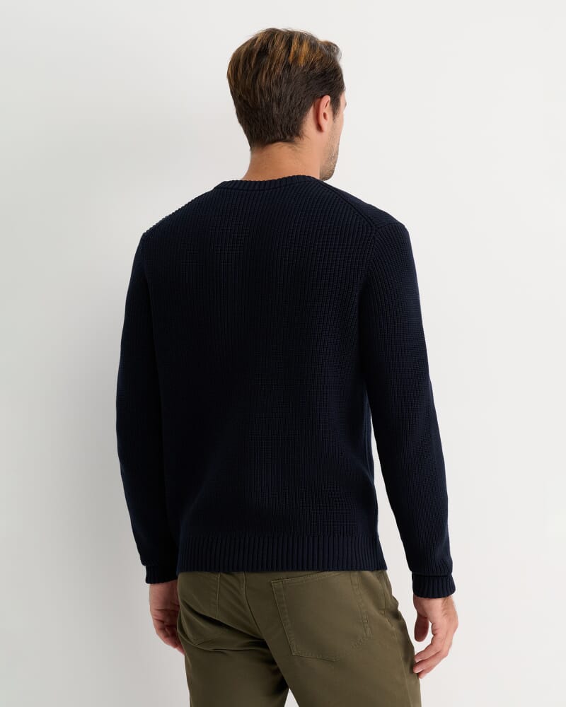 Finn Rib Crew Neck Knit in NAVY