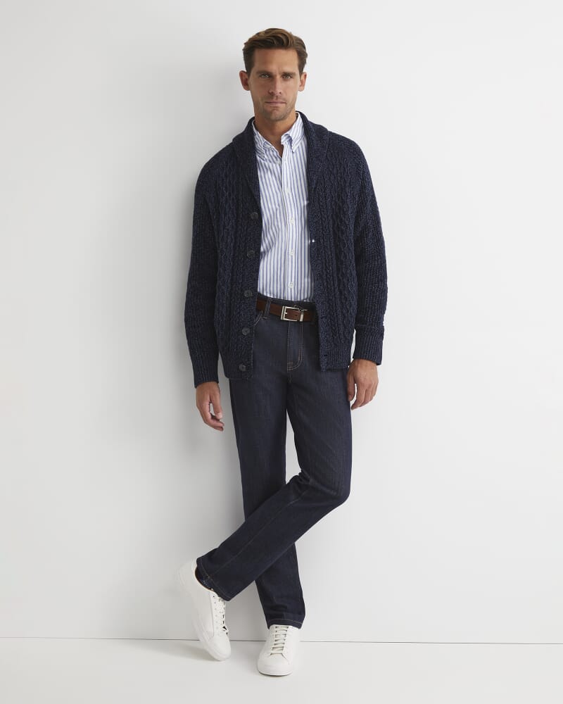 Joshua Cable Cardigan in NAVY/BLUE