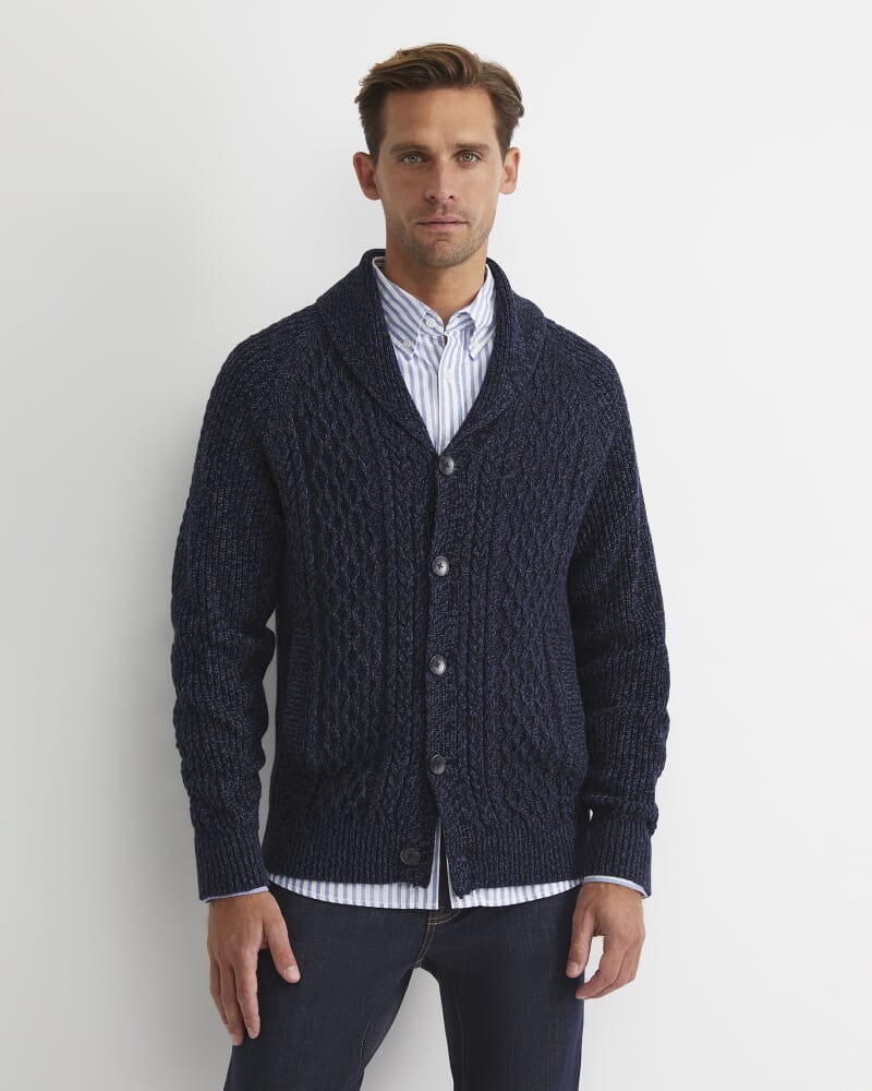 Joshua Cable Cardigan in NAVY/BLUE