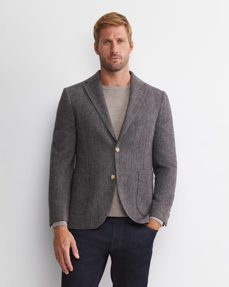 Max Washed Wool Item Jacket in DARK CHARCOAL