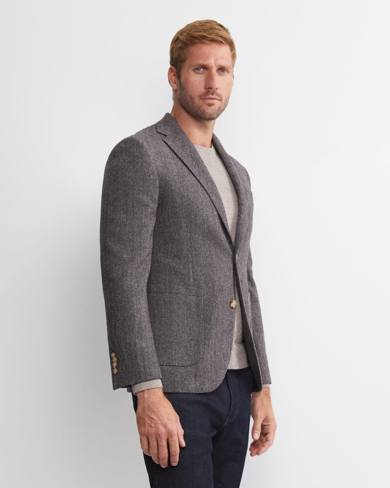 Max Washed Wool Item Jacket in DARK CHARCOAL