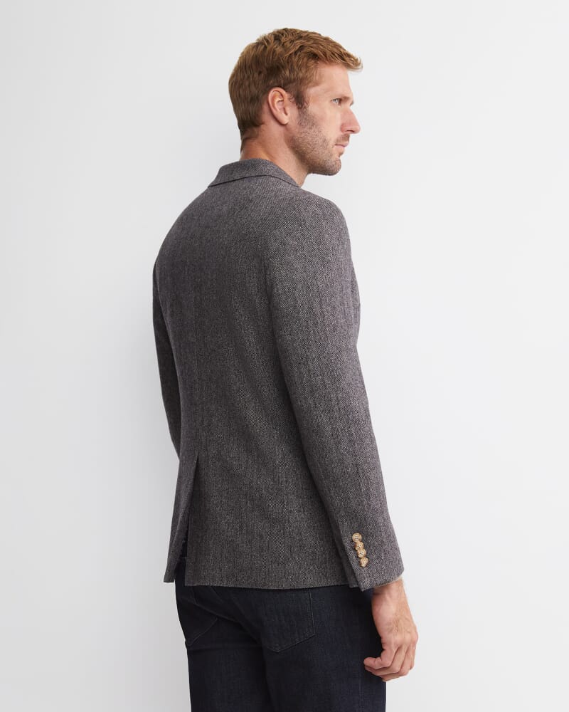 Max Washed Wool Item Jacket in DARK CHARCOAL