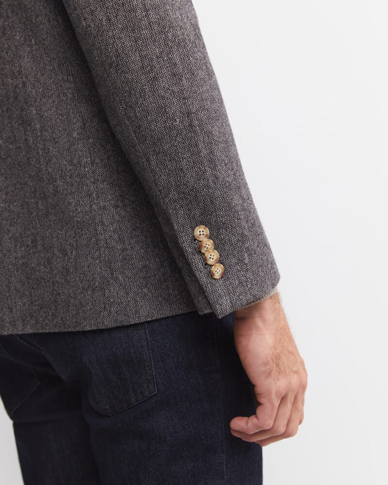 Max Washed Wool Item Jacket in DARK CHARCOAL