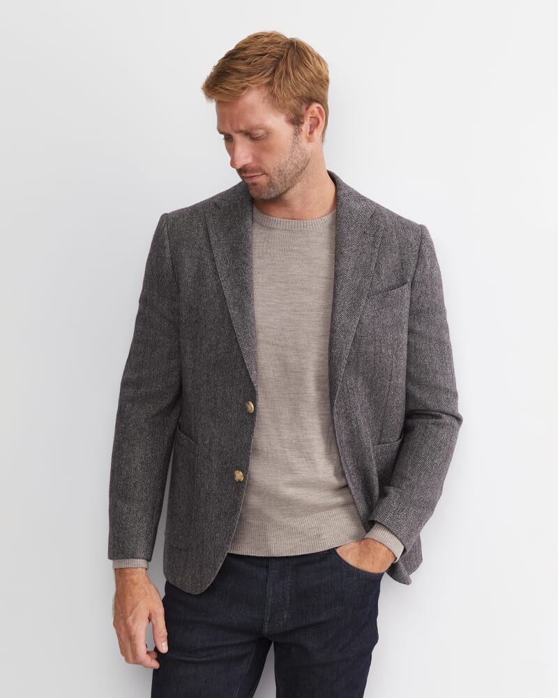 Max Washed Wool Item Jacket in DARK CHARCOAL