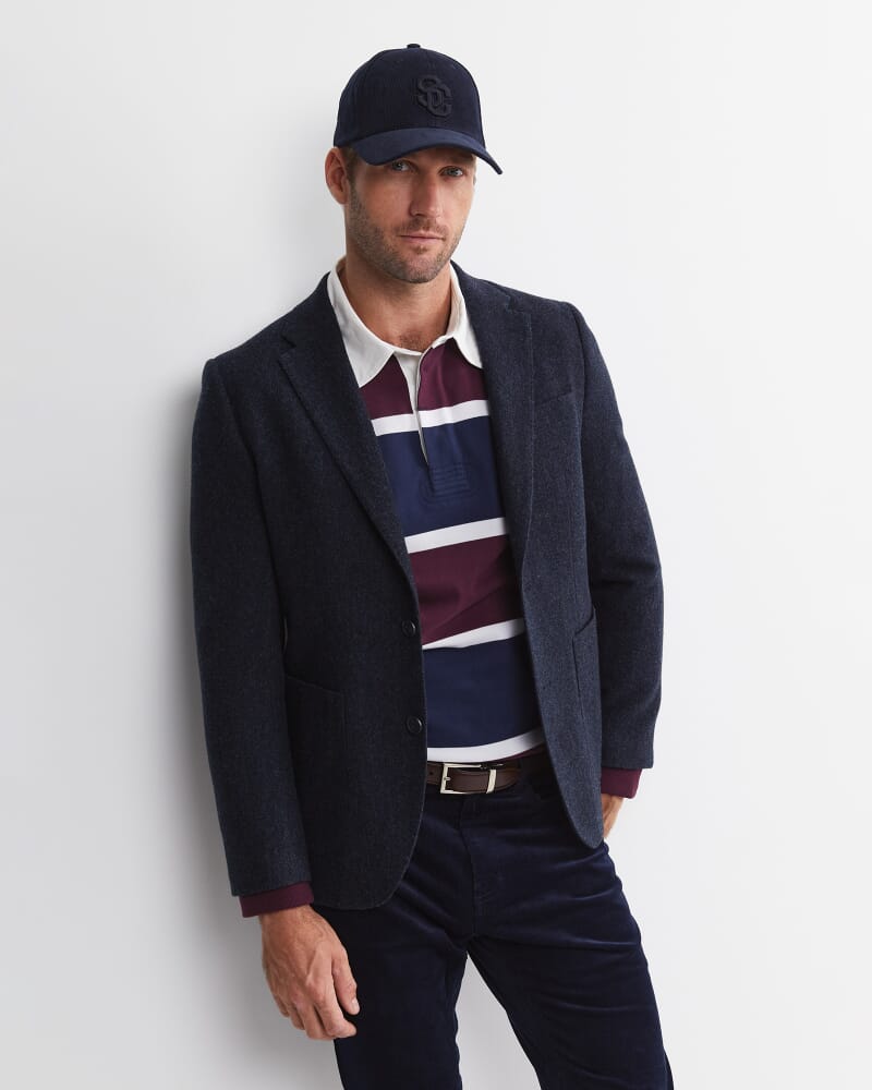 Max Washed Wool Item Jacket in NAVY