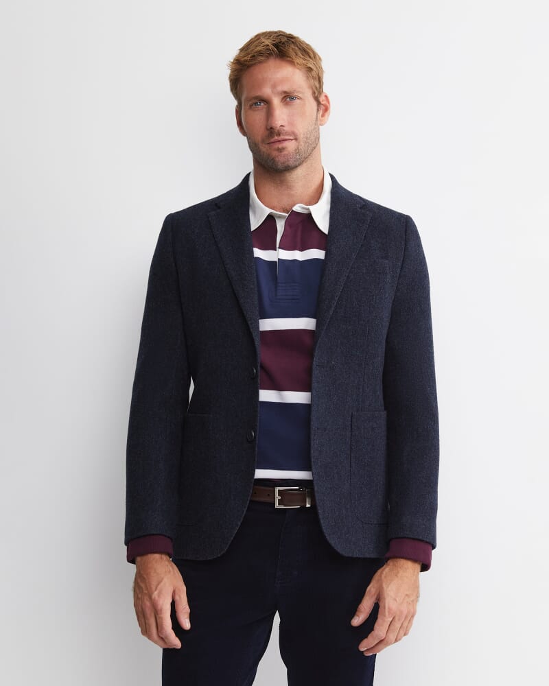 Max Washed Wool Item Jacket in NAVY