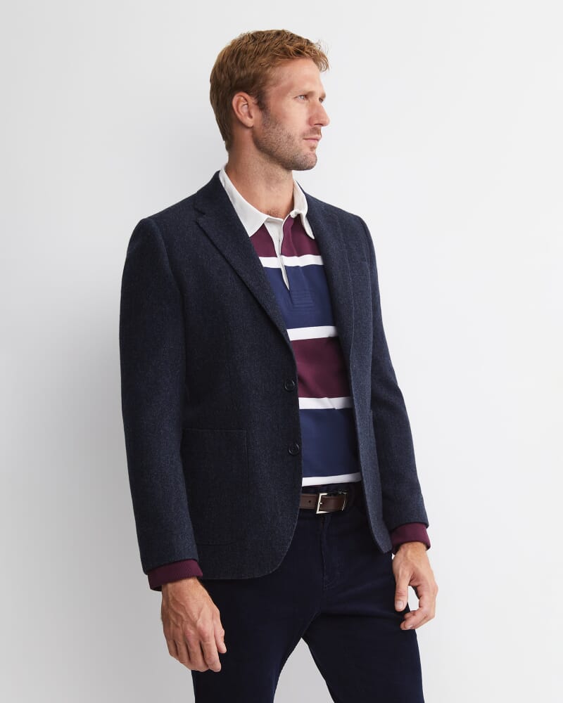 Max Washed Wool Item Jacket in NAVY