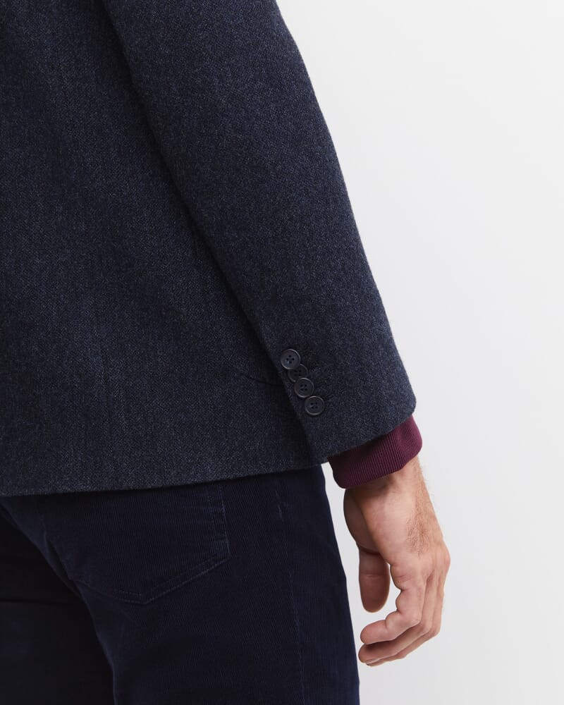Max Washed Wool Item Jacket in NAVY