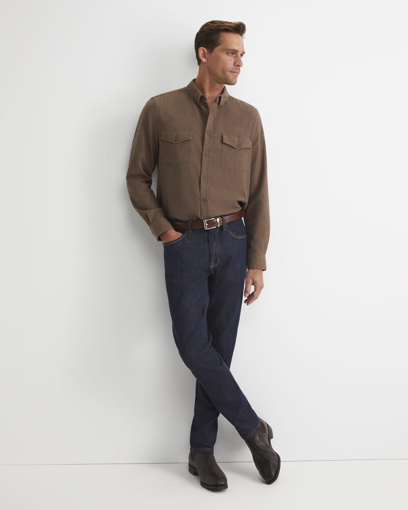 Jarron Long Sleeve Shirt in CAFE MELANGE