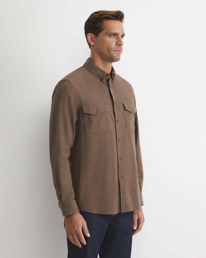 Jarron Long Sleeve Shirt in CAFE MELANGE