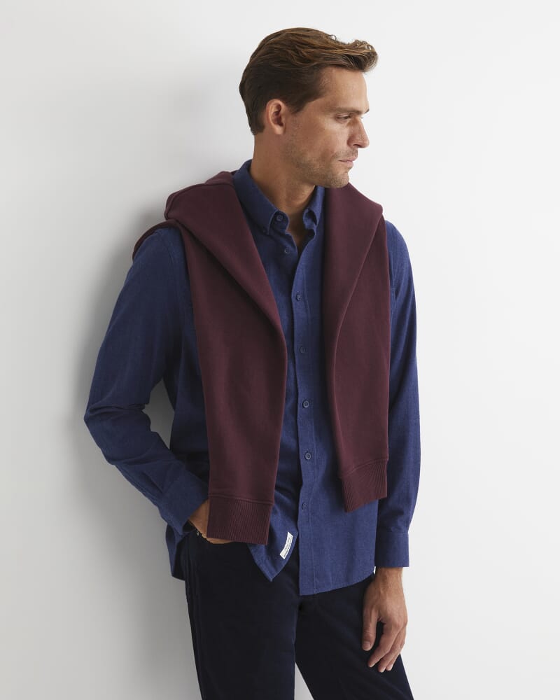 Jarron Long Sleeve Shirt in NAVY MELANGE