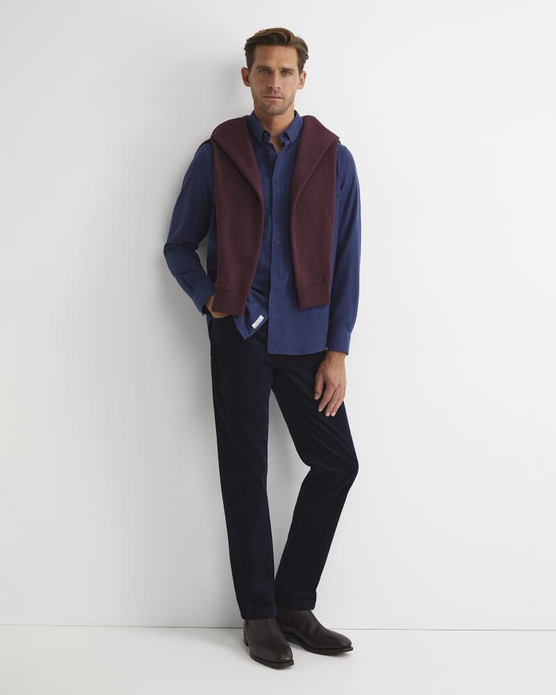 Jarron Long Sleeve Shirt in NAVY MELANGE