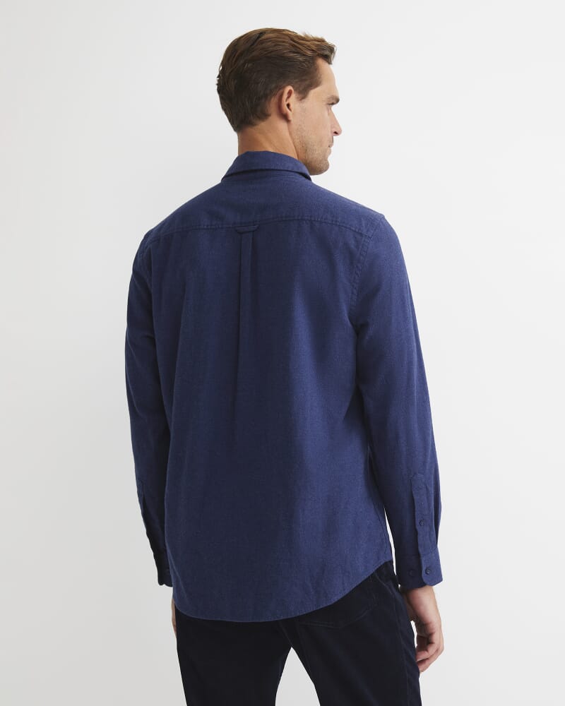 Jarron Long Sleeve Shirt in NAVY MELANGE