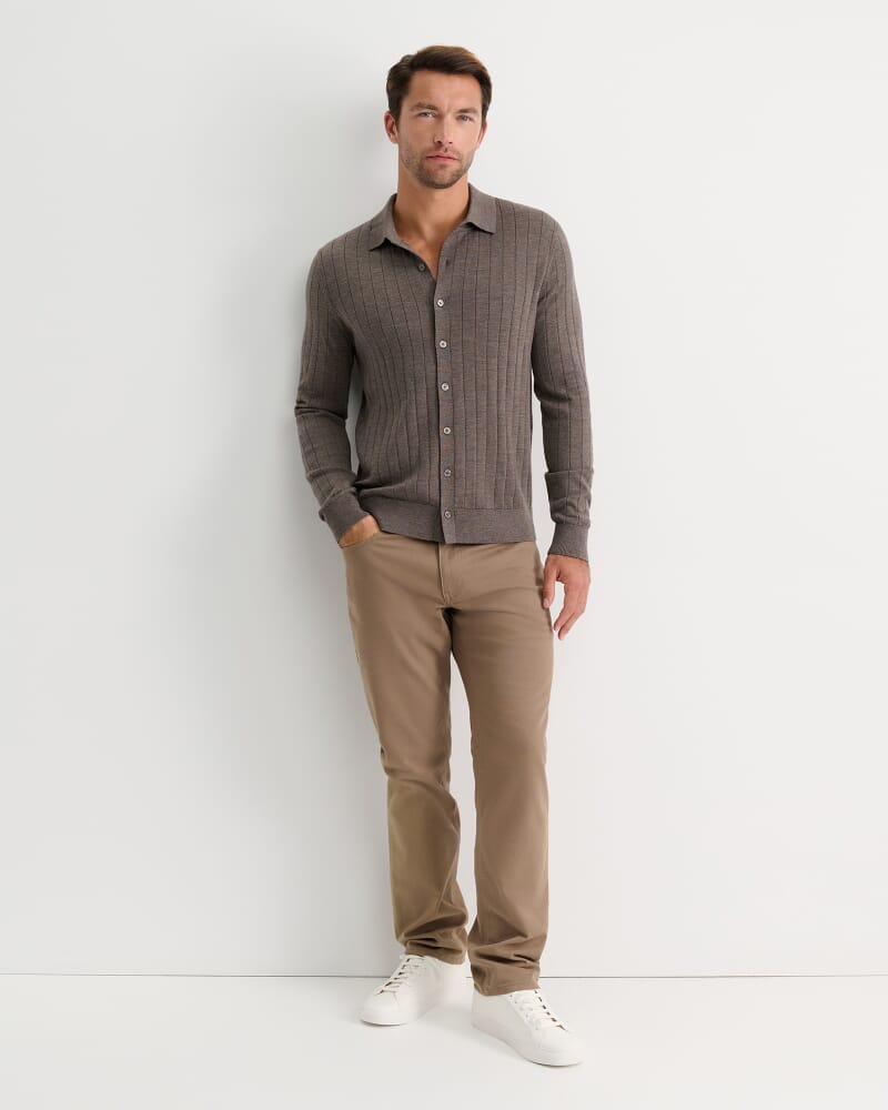 Angus Merino Knit Shirt in BARK