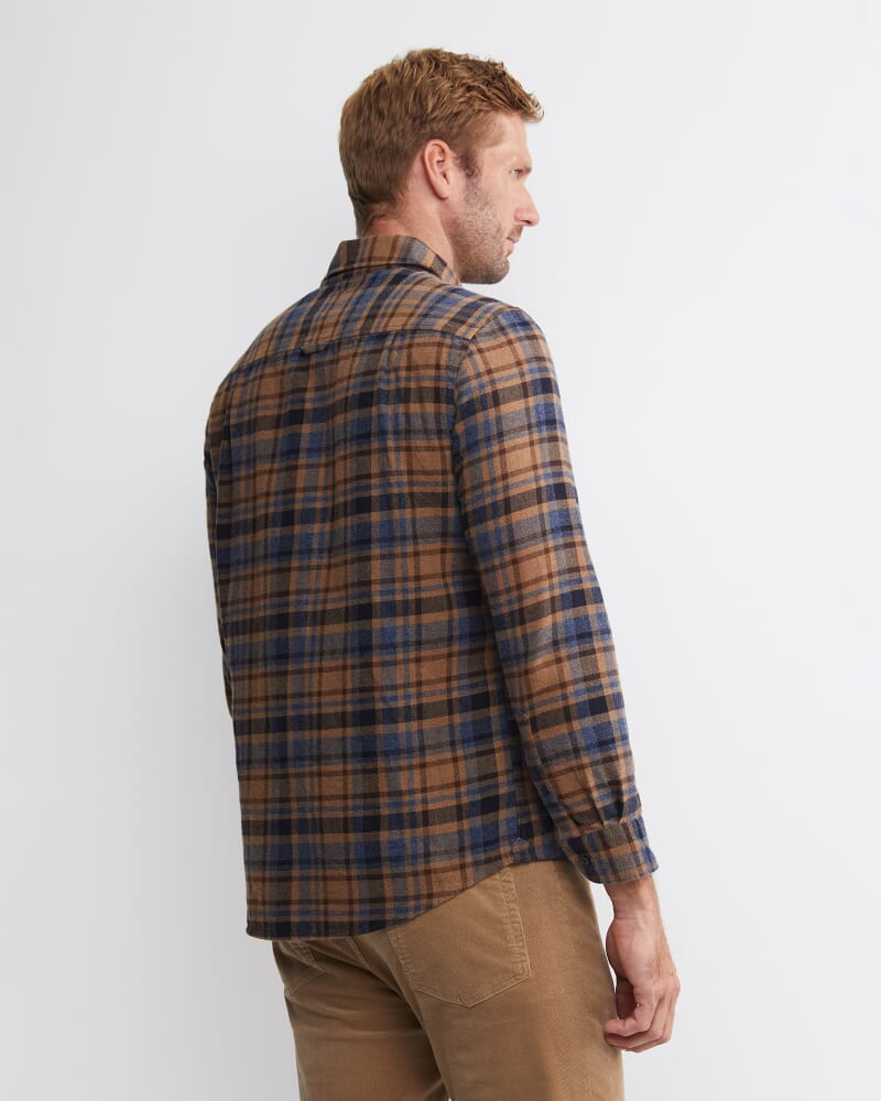 Matcham Long Sleeve Check Shirt in BROWN MULTI