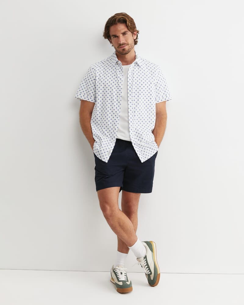 Parker Short Sleeve Shirt in WHITE/MULTI