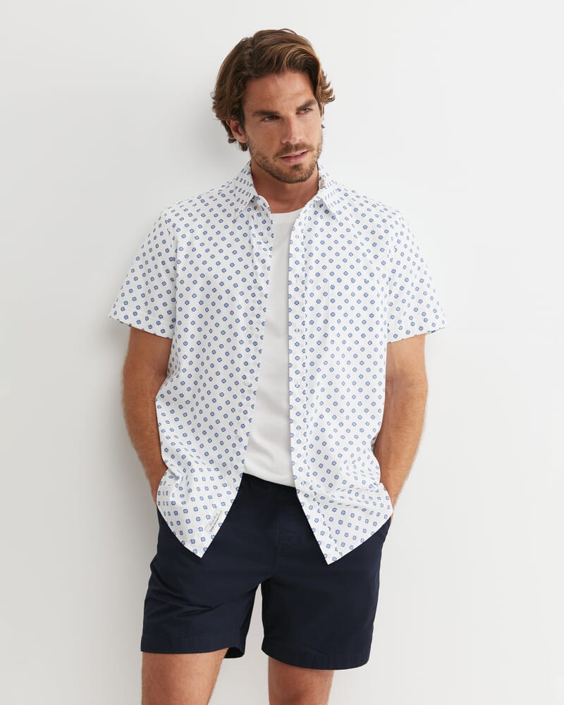 Parker Short Sleeve Shirt in WHITE/MULTI