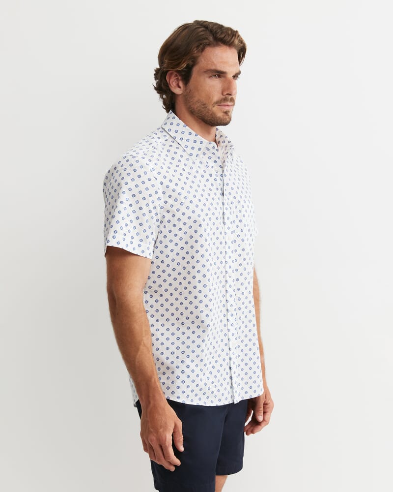 Parker Short Sleeve Shirt in WHITE/MULTI