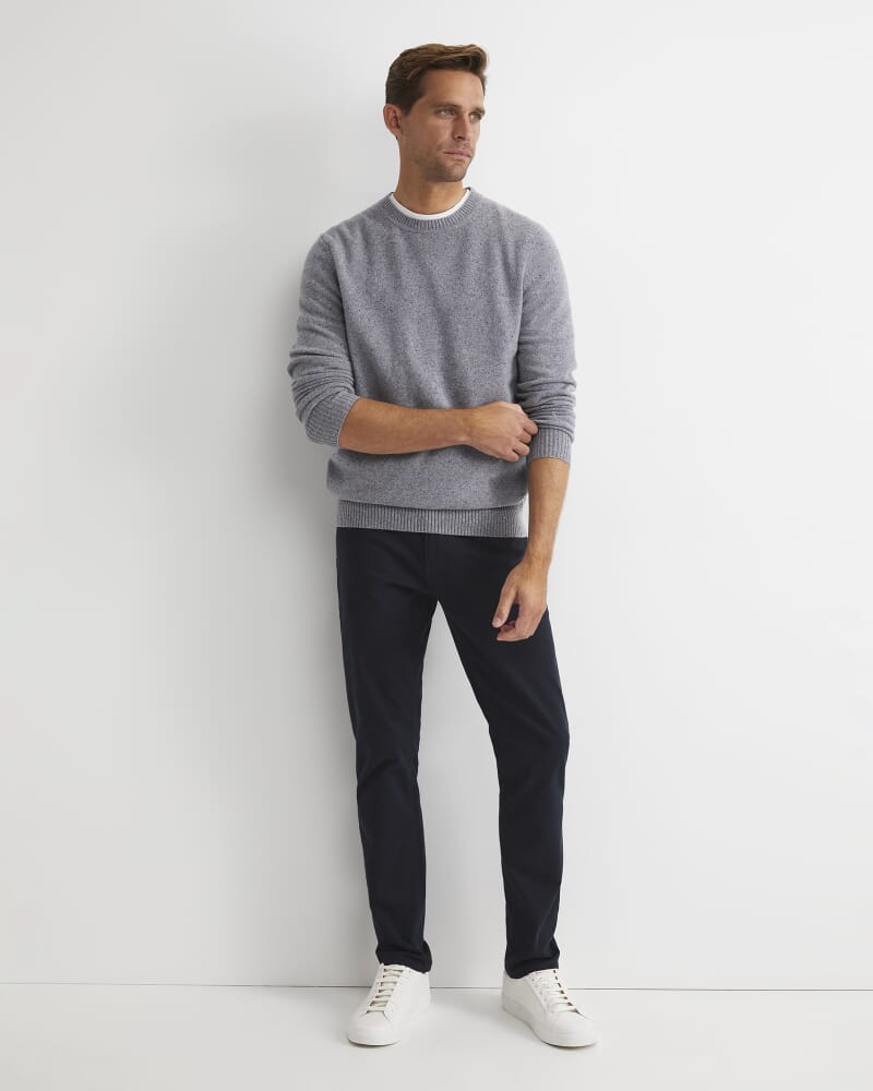 Noah Speckled Merino Crew Knit in GREY/MULTI