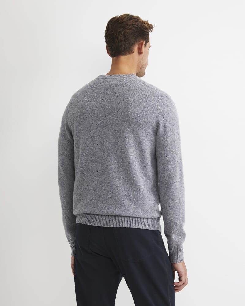 Noah Speckled Merino Crew Knit in GREY/MULTI