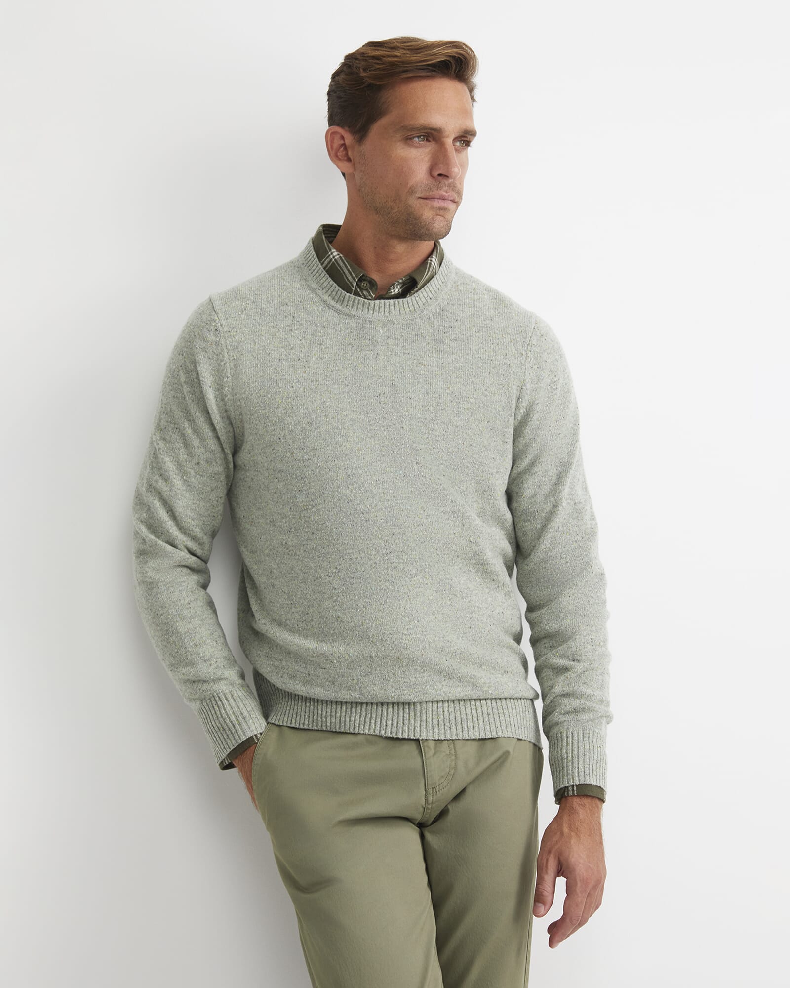 Noah Speckled Merino Crew Knit