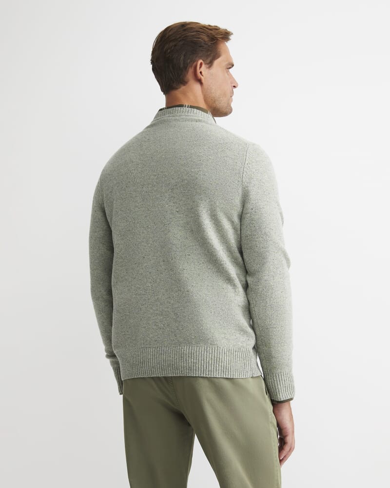 Noah Speckled Merino Crew Knit in SEAFOAM