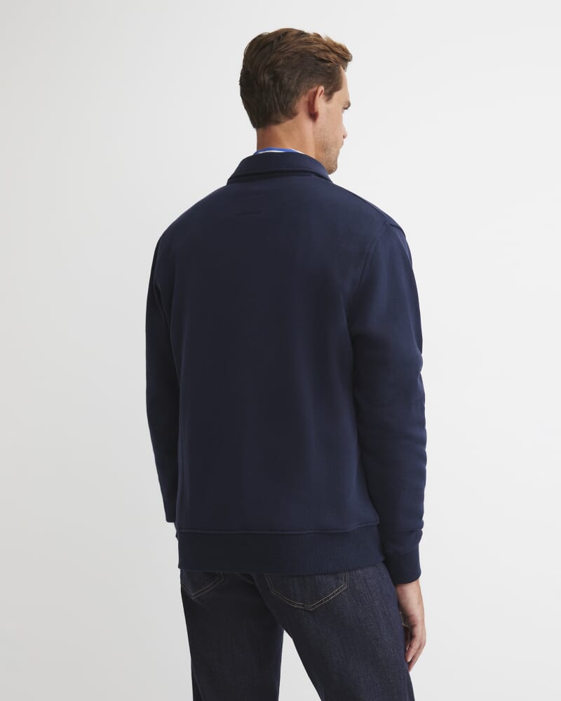 Collared Zip Sweat in NAVY