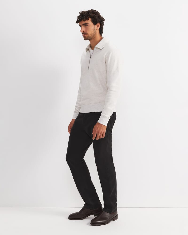 Collared Zip Sweat in OATMEAL