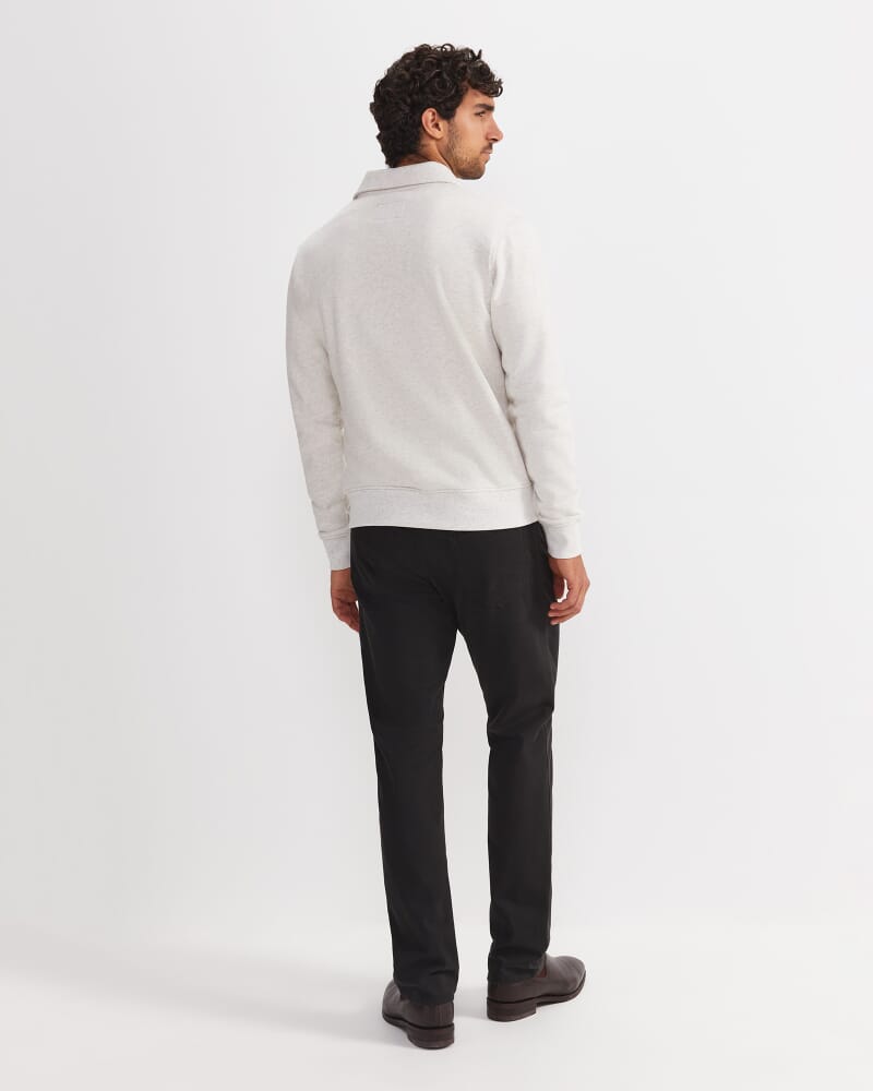 Collared Zip Sweat in OATMEAL