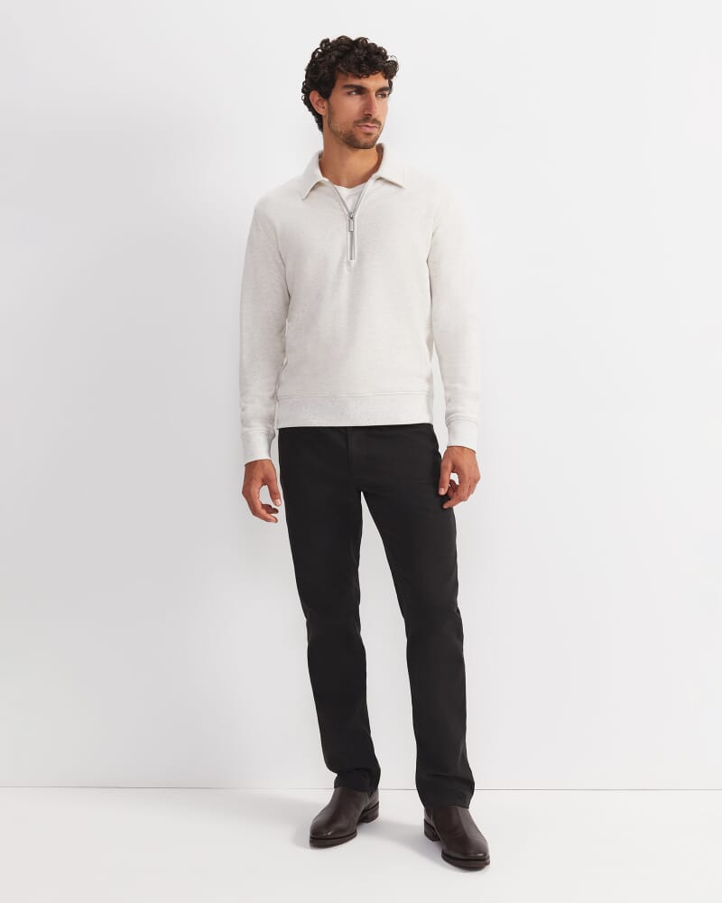 Collared Zip Sweat in OATMEAL
