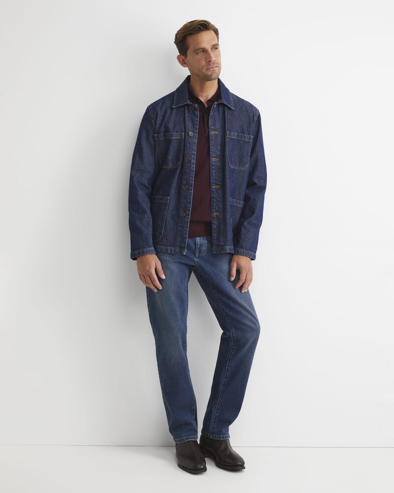 Angus Merino Long Sleeve Knit Polo in BURGUNDY