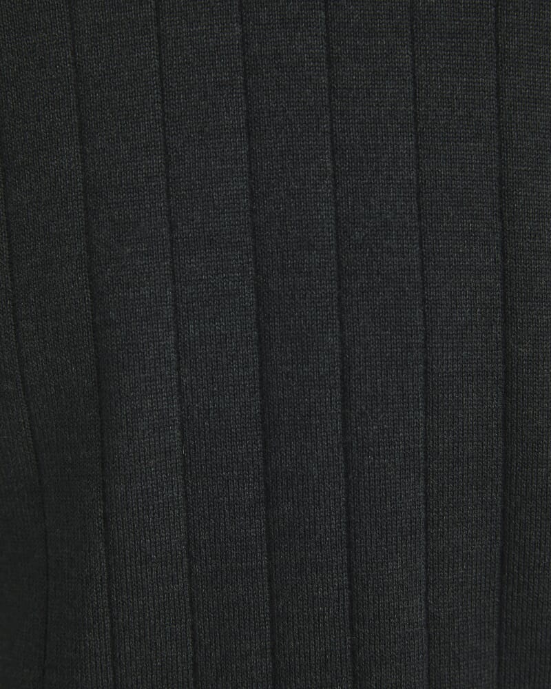 Angus Merino Long Sleeve Knit Polo in FOREST