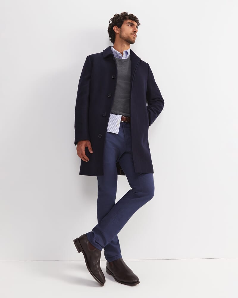 Arlo Brushed 5 Pocket Pant in NAVY