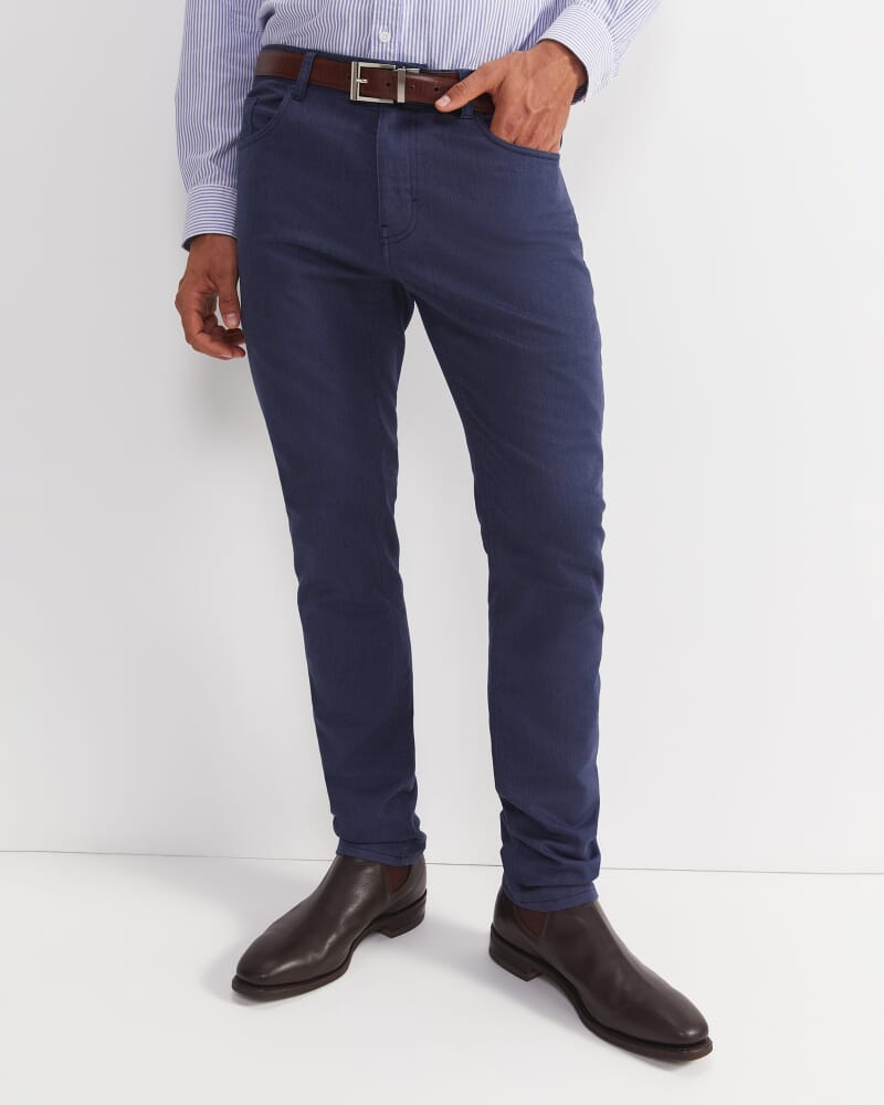 Arlo Brushed 5 Pocket Pant in NAVY