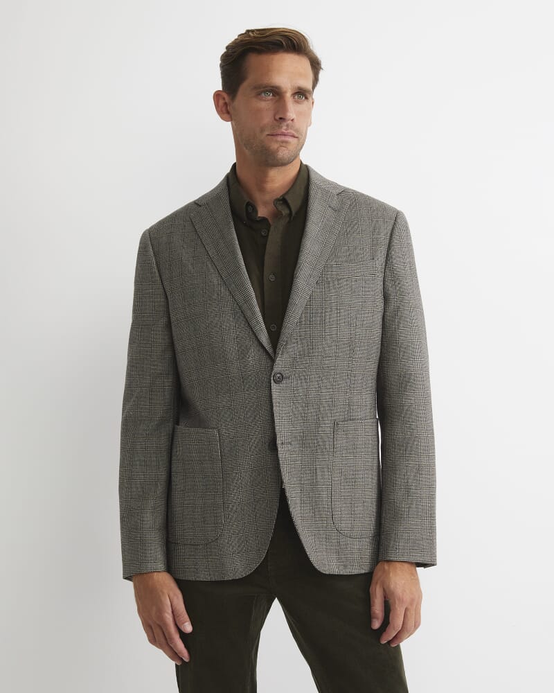 Tilbury Check Item Jacket in BROWN/NATURAL