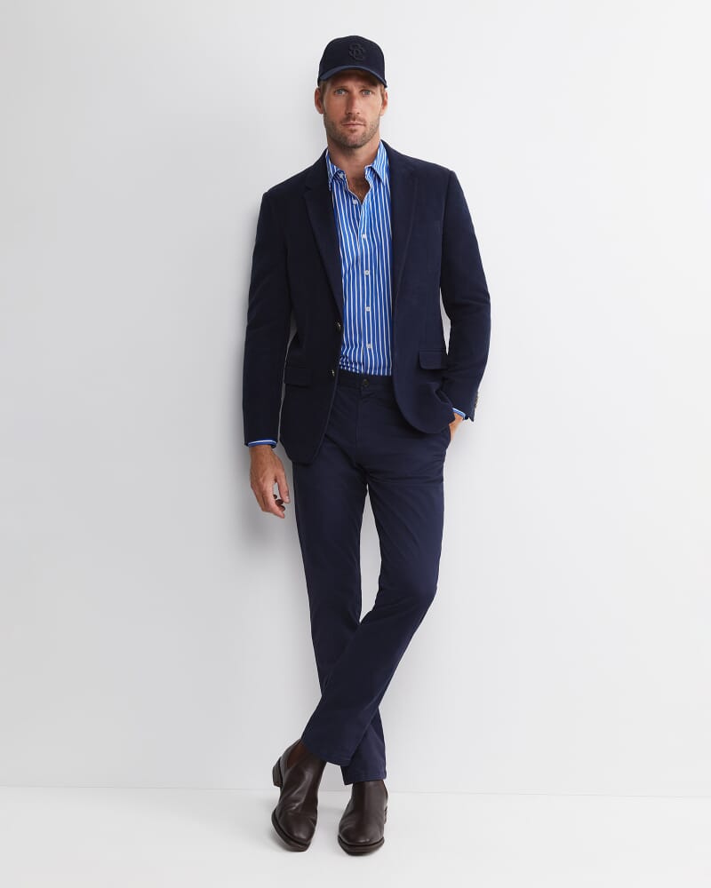 Ryan Long Sleeve Stripe Shirt in DUTCH BLUE