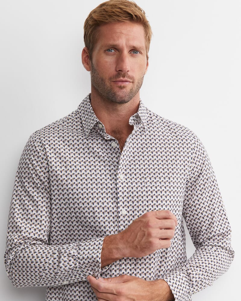 Leo Liberty Long Sleeve Shirt in WHITE/MULTI