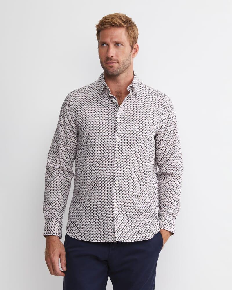 Leo Liberty Long Sleeve Shirt in WHITE/MULTI