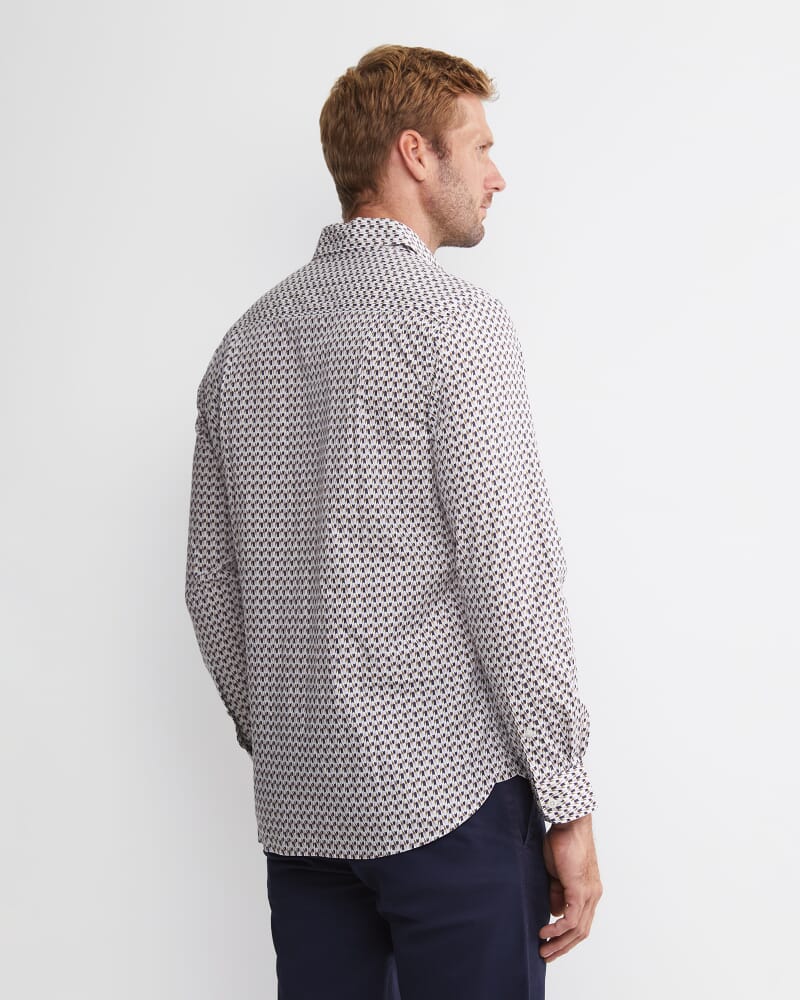 Leo Liberty Long Sleeve Shirt in WHITE/MULTI
